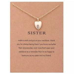 🎉 New Sister Gold Plated Heart Necklace
